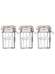 Kilner Clear Three Facetted Clip Top 0.95 Litre Jar - Image 3 of 3