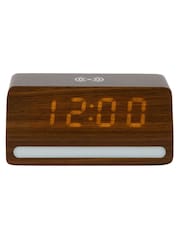 Karlsson Dark Wood Retro LED Alarm Cock - Image 4 of 5