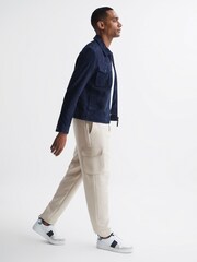 Reiss Ivory Talk Twill Cargo Trousers - Image 6 of 7