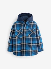 Blue Check Hooded Shacket (3-16yrs) - Image 1 of 6