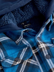 Blue Check Hooded Shacket (3-16yrs) - Image 4 of 6