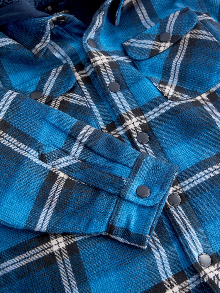 Blue Check Hooded Shacket (3-16yrs) - Image 6 of 6