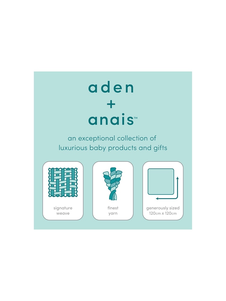 مجموعة من 4 بطانيات كبيرة قطن موسلين 100% من Aden + Anais - صورة 6 من 6 مجموعة من 4 بطانيات كبيرة قطن موسلين 100% من Aden + Anais - صورة 6 من 6