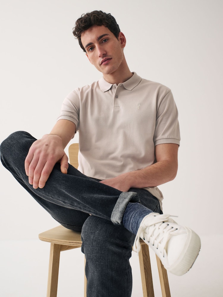 Neutral Short Sleeve Pique Polo Shirt - Image 1 of 5