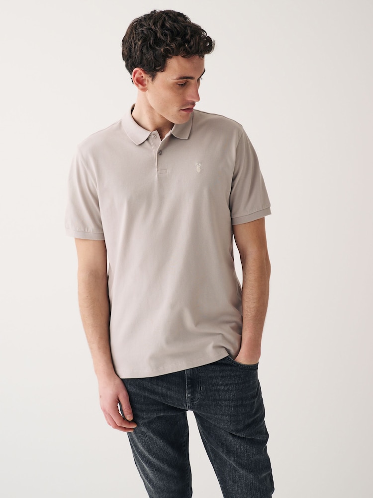 Neutral Short Sleeve Pique Polo Shirt - Image 2 of 5