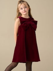 Angel & Rocket Red Clea Velvet Bow Shift Dress - Image 1 of 4