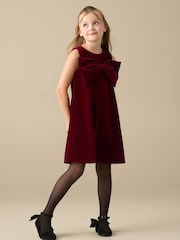 Angel & Rocket Red Clea Velvet Bow Shift Dress - Image 3 of 4