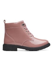Pink - Clarks Multi Fit Astrol Schnürstiefel in Lack-Optik - Bild 1 von 7
