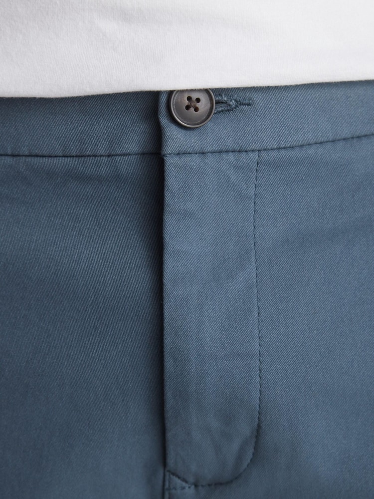 Mid Blue Stretch Skinny Fit Chino Trousers - Image 4 of 8