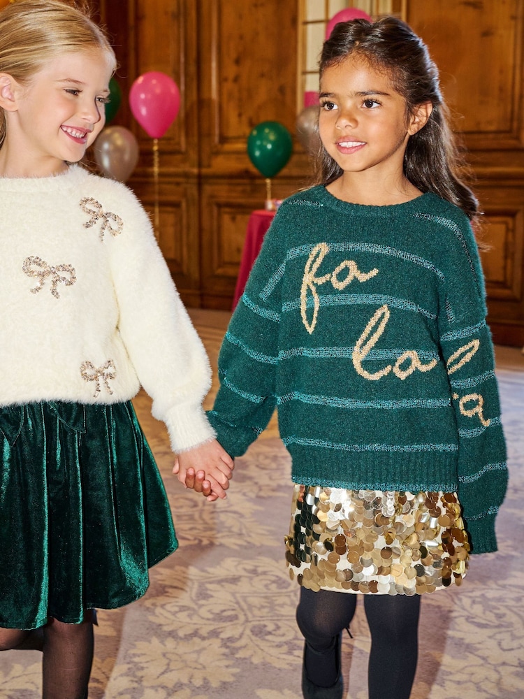 Angel & Rocket Green Cici Fa La La Knitted Jumper - Image 1 of 7