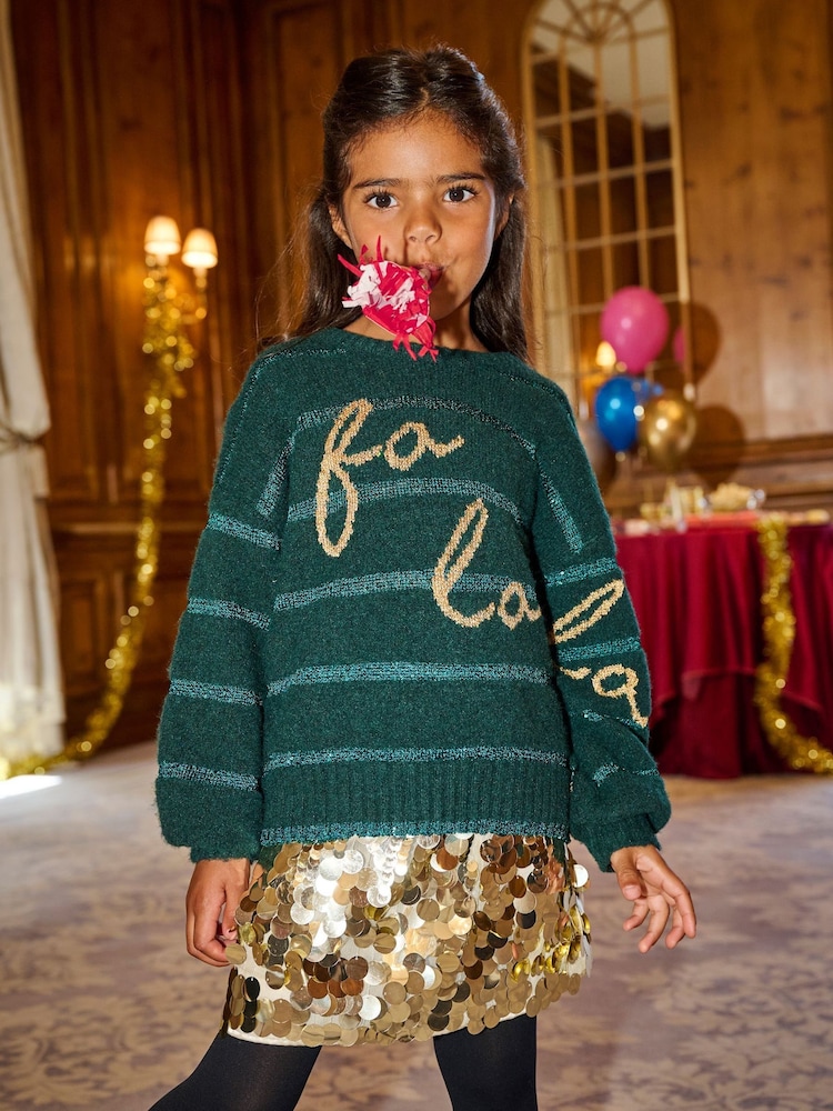 Angel & Rocket Green Cici Fa La La Knitted Jumper - Image 2 of 7