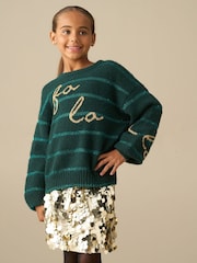 Angel & Rocket Green Cici Fa La La Knitted Jumper - Image 4 of 7