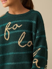 Angel & Rocket Green Cici Fa La La Knitted Jumper - Image 5 of 7