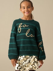 Angel & Rocket Green Cici Fa La La Knitted Jumper - Image 7 of 7