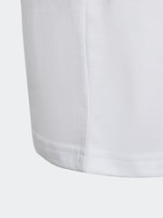 adidas White Essentials 3 Stripes 100% Cotton T-Shirt - Image 10 of 10