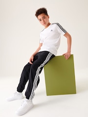 adidas White Essentials 3 Stripes 100% Cotton T-Shirt - Image 2 of 10