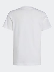 adidas White Essentials 3 Stripes 100% Cotton T-Shirt - Image 7 of 10