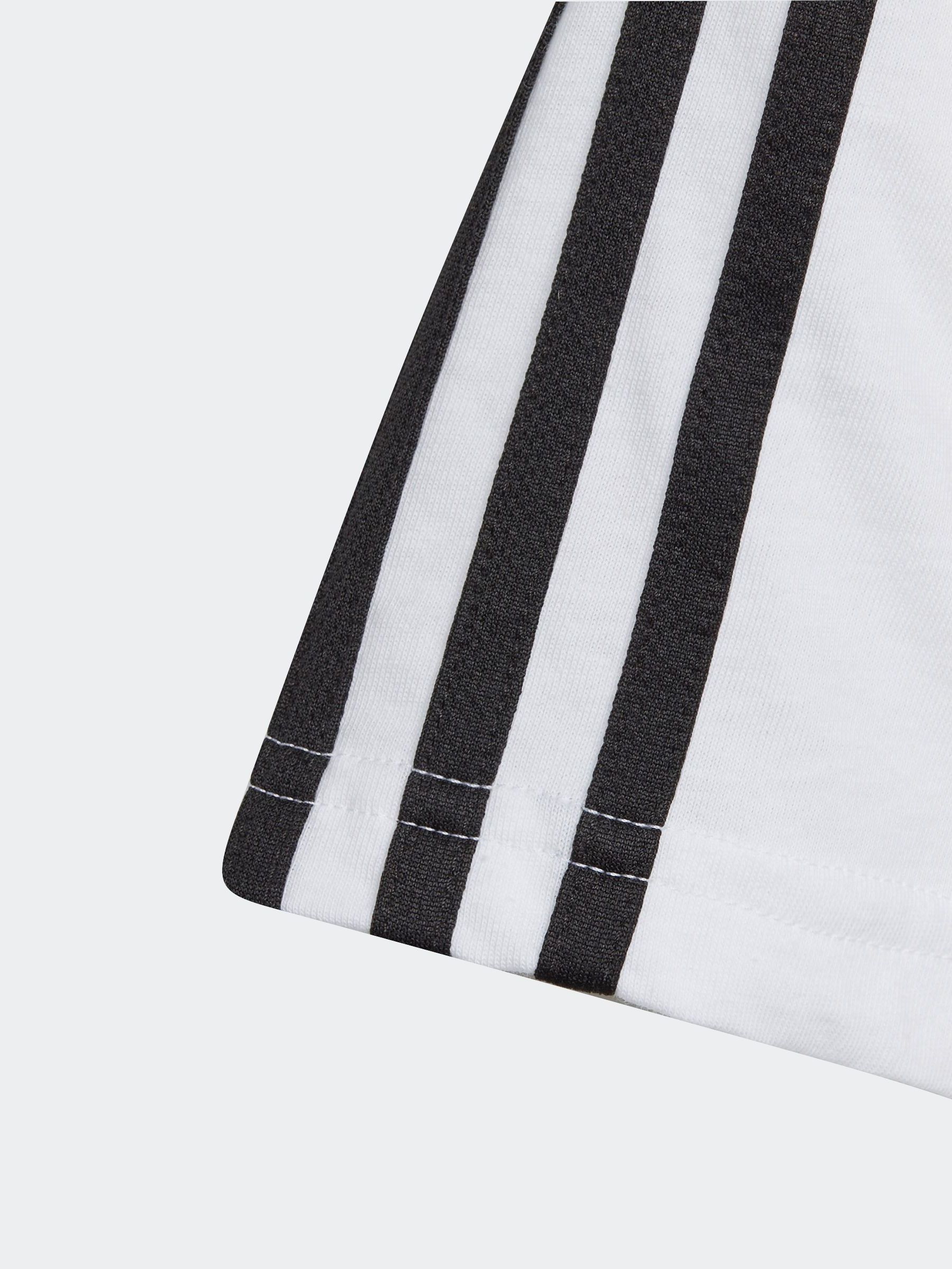 Adidas white black striped shirt discount