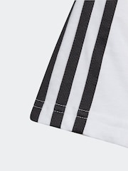 adidas White Essentials 3 Stripes 100% Cotton T-Shirt - Image 9 of 10
