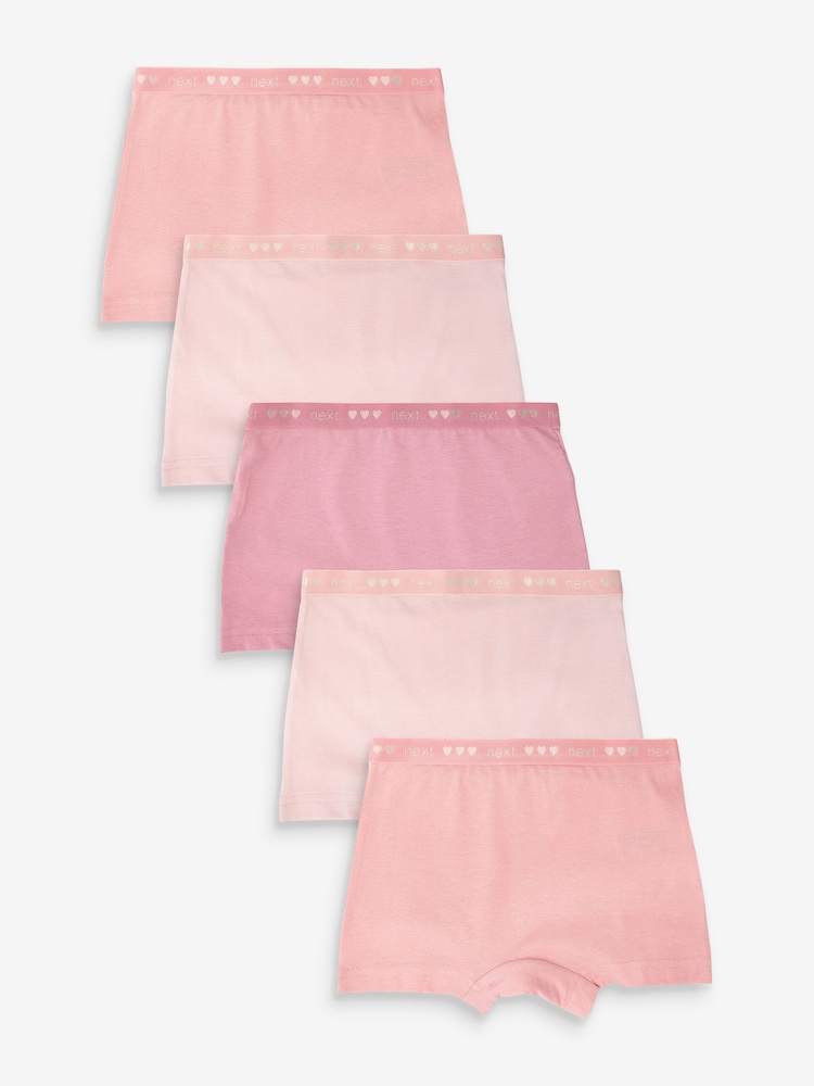 Pink Short Briefs 5 Pack (2-16yrs) - Image 1 of 1 Pink Short Briefs 5 Pack (2-16yrs) - Image 1 of 1