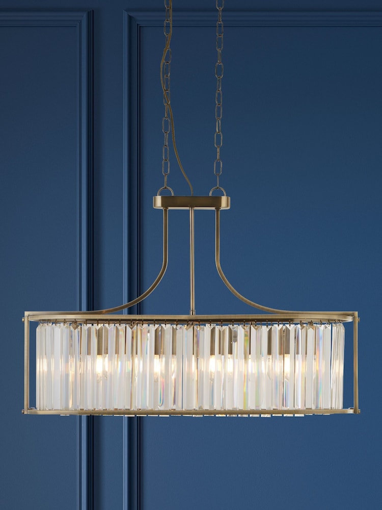Searchlight Brown Hermione 5 Light Antique Brass Ceiling Light - Image 1 of 3