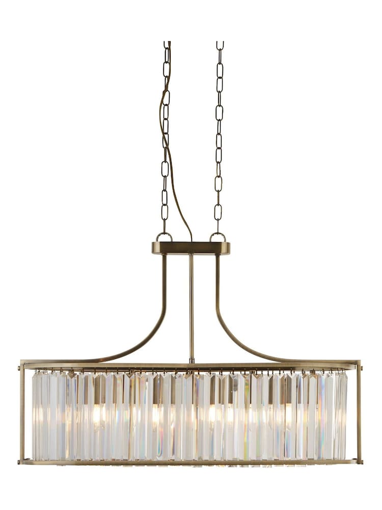 Searchlight Brown Hermione 5 Light Antique Brass Ceiling Light - Image 3 of 3