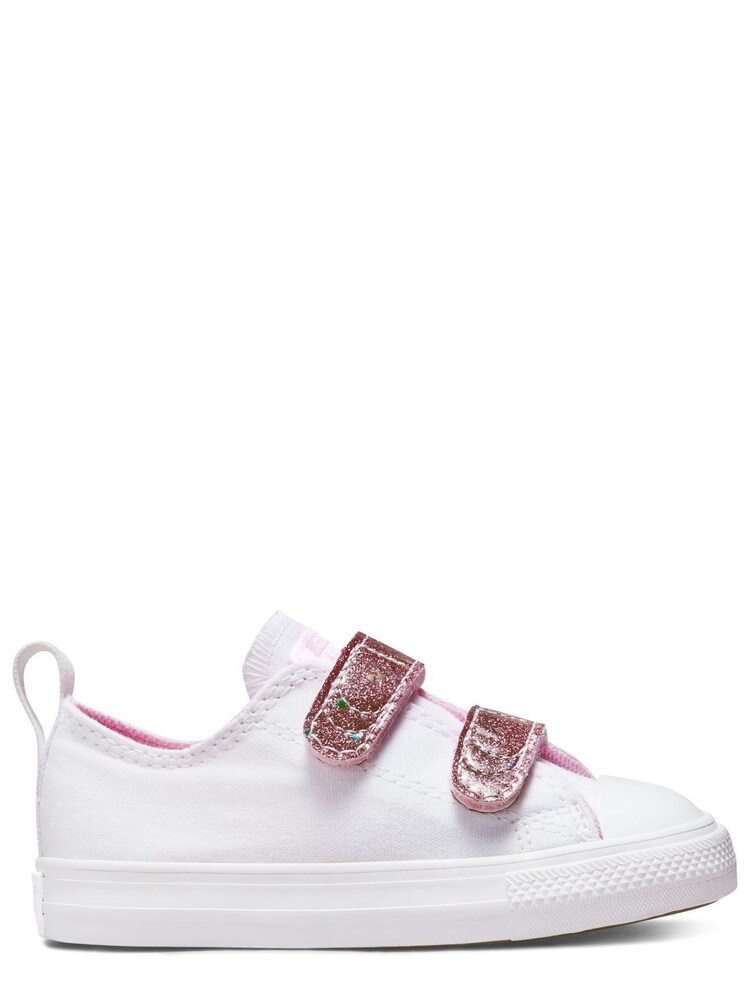 Converse White/Pink Shine 2V Easy On Infant Trainers - Image 1 of 7