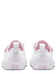 Converse White/Pink Shine 2V Easy On Infant Trainers - Image 2 of 7