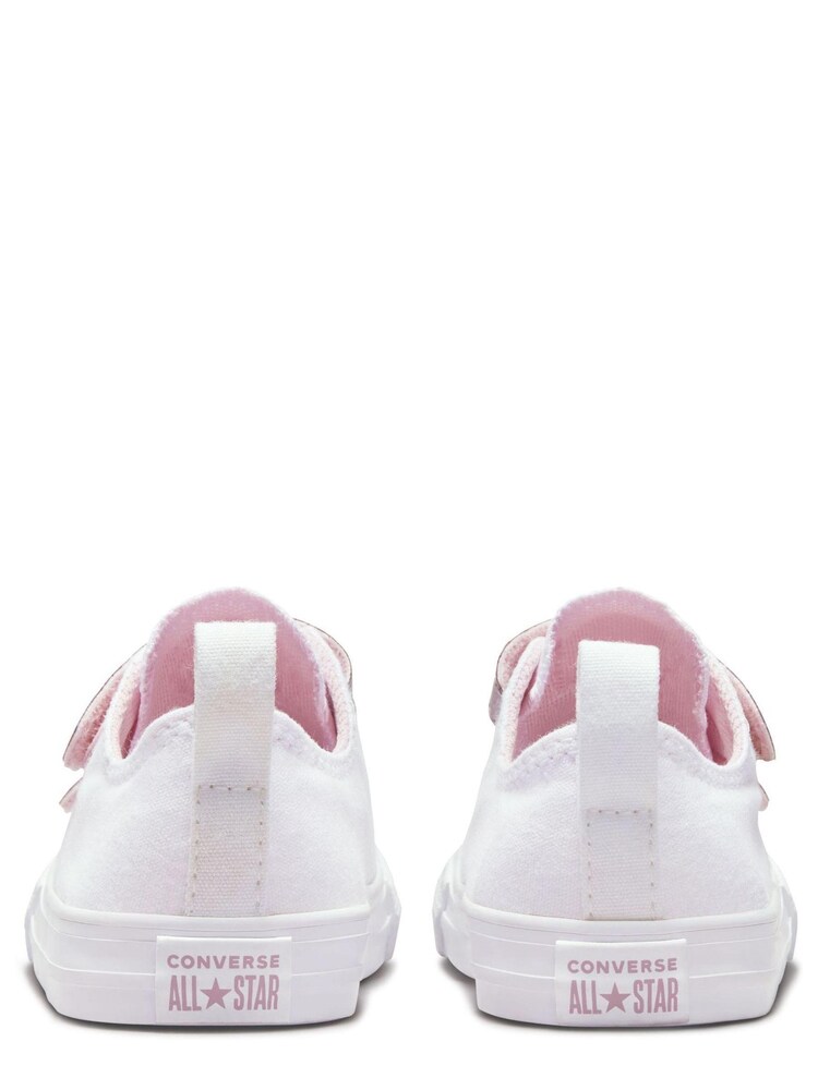 Converse White/Pink Shine 2V Easy On Infant Trainers - Image 2 of 7