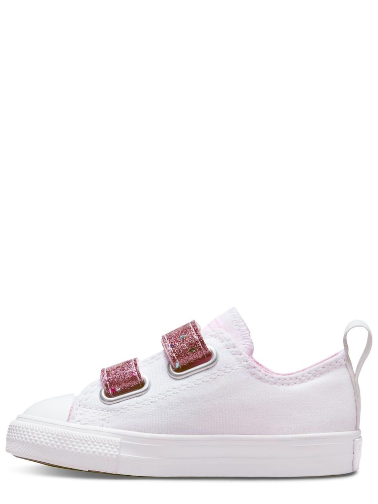 Converse White/Pink Shine 2V Easy On Infant Trainers - Image 6 of 7