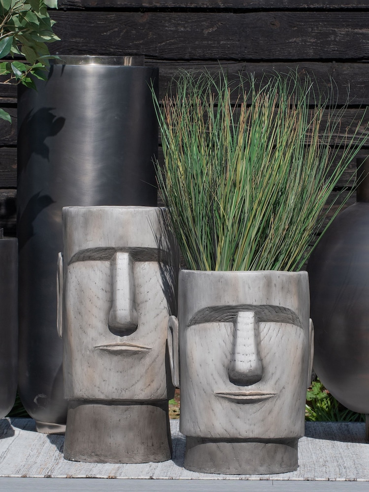Libra Grey Large Easter Island Planter - Image 1 of 4