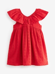 Red Cotton Broderie Dress (3mths-8yrs) - Image 4 of 6