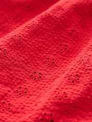 Red Cotton Broderie Dress (3mths-8yrs) - Image 6 of 6