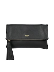 Schwarz schwarz - Osprey London Bexley Clutch aus genarbtem Leder - Bild 1 von 4