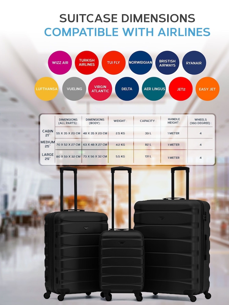Flight Knight Large Hardcase Lightweight Check In Suitcase With 4 Wheels - Image 2 of 8 Flight Knight Large Hardcase Lightweight Check In Suitcase With 4 Wheels - Image 2 of 8