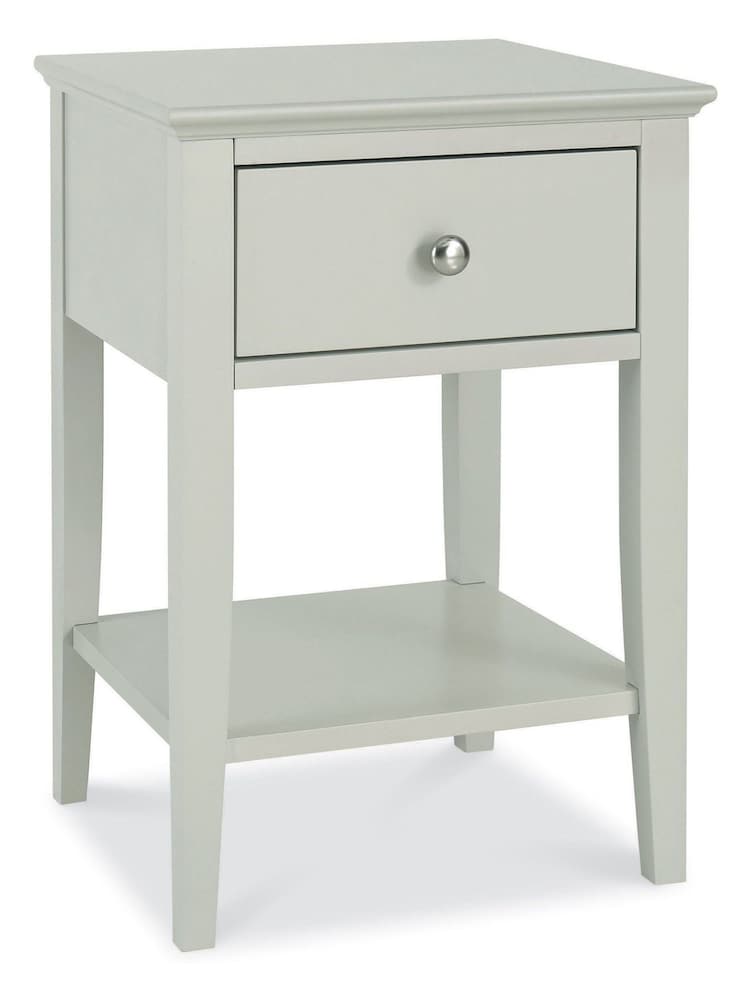 Bentley Designs Cotton Grey Ashby 1 Drawer Bedside Table - Image 2 of 3