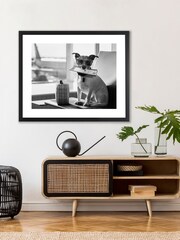 Brookpace Lascelles Black 'Terrier Travel' Photographic Print in Glass Frame - Image 2 of 3