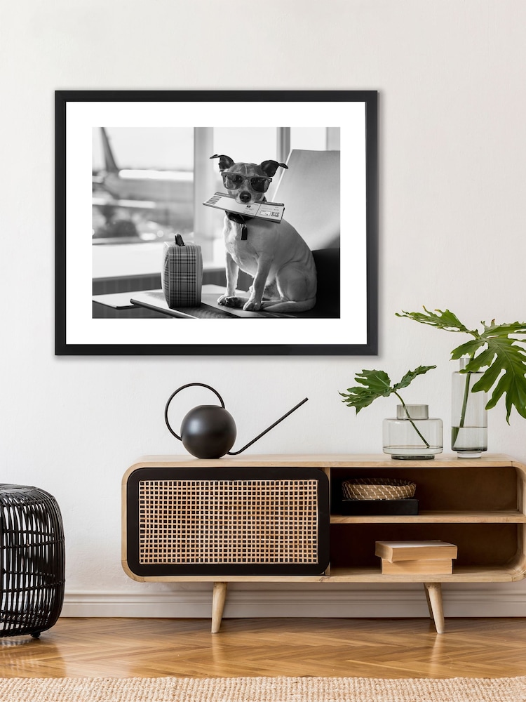 Brookpace Lascelles Black 'Terrier Travel' Photographic Print in Glass Frame - Image 2 of 3