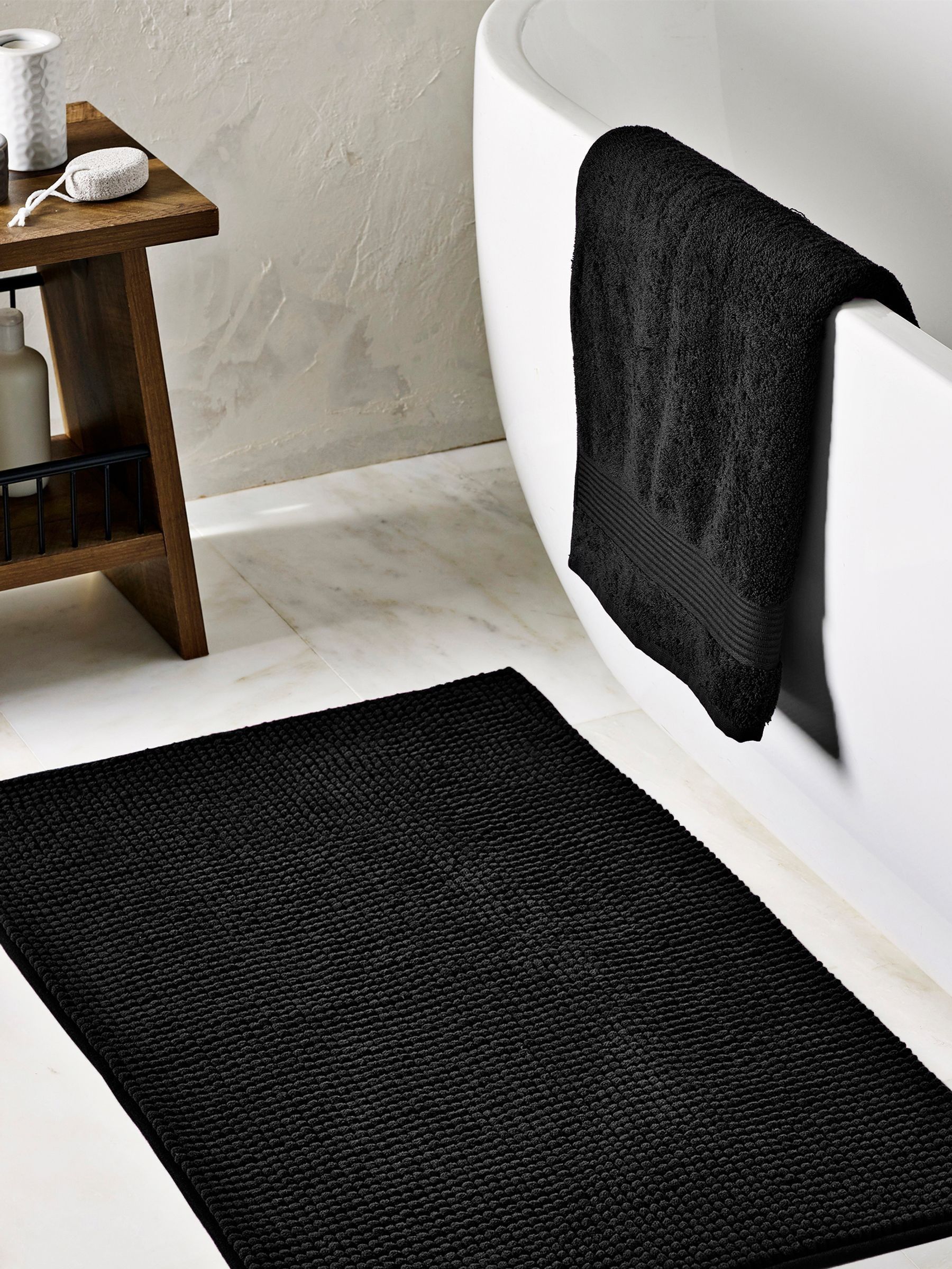 Buy Black Bobble Bath Mat from Next Australia