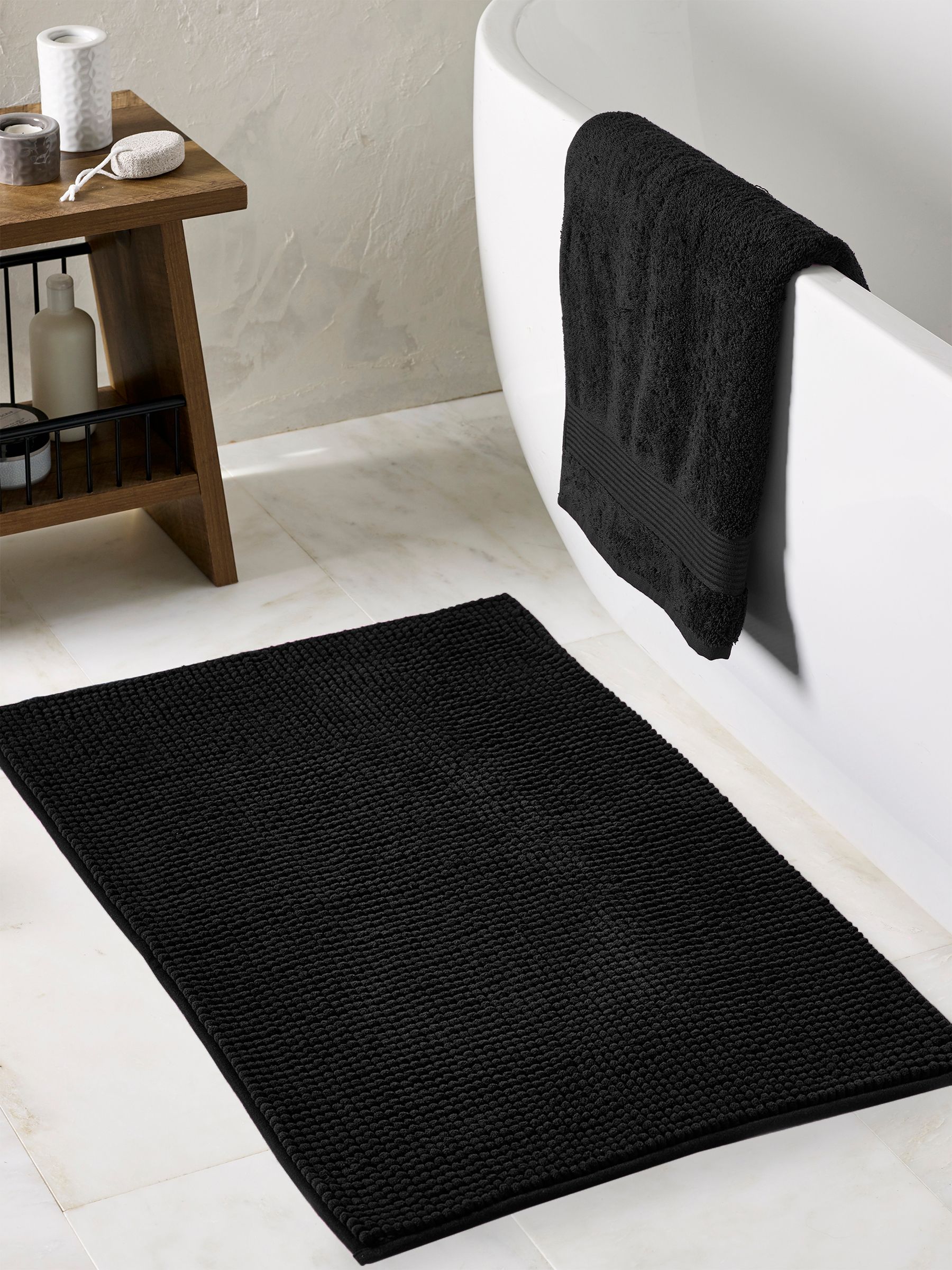 Buy Black Bobble Bath Mat from Next Australia