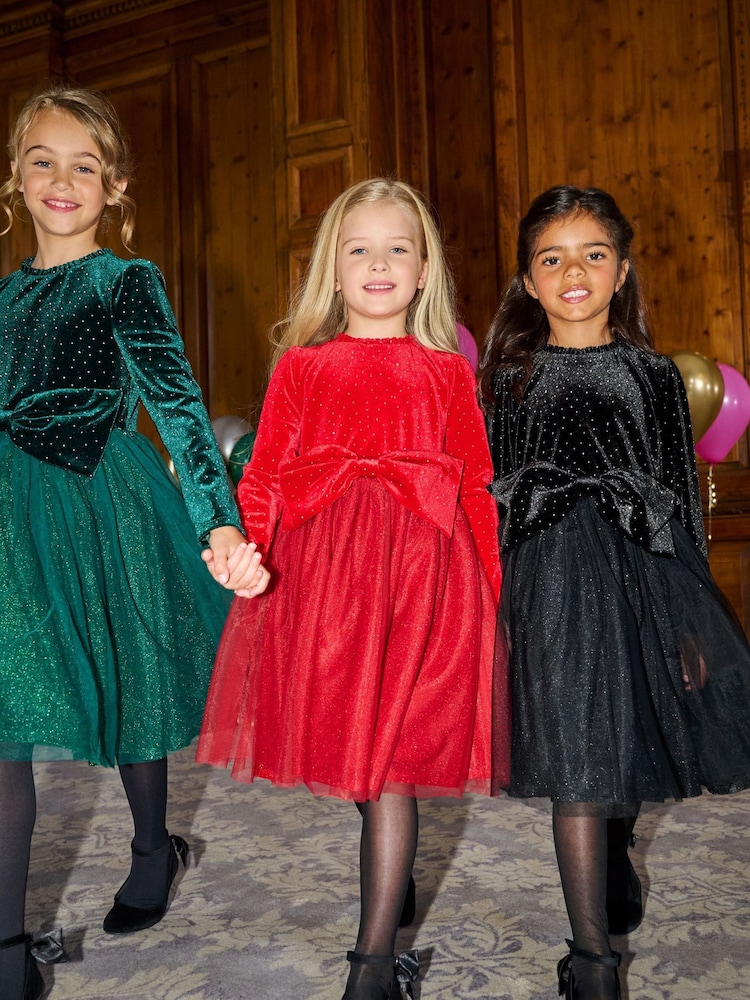 Angel & Rocket Red Elsie Velvet Tulle Dress - Image 2 of 6 Angel & Rocket Red Elsie Velvet Tulle Dress - Image 2 of 6
