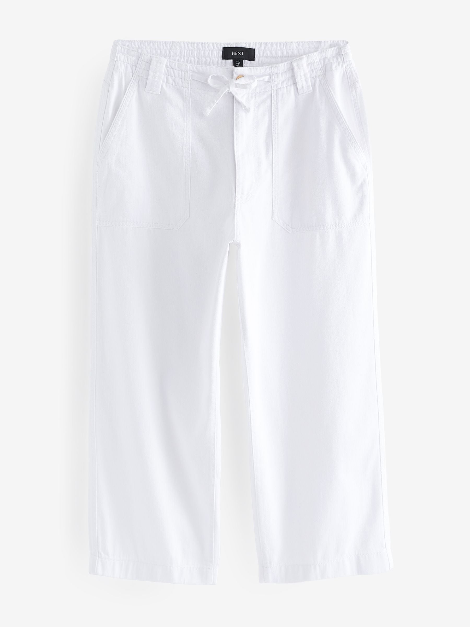 Buy White Cargo Utility Cropped Lightweight Trousers from Next Luxembourg