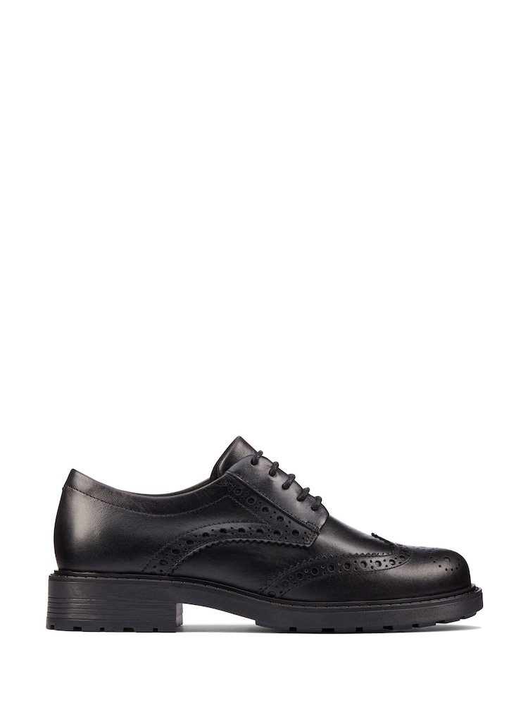 Clarks Black Standard Fit (F) Leather Orinoco 2 Limit Shoes - Image 1 of 7