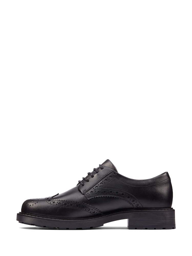 Clarks Black Standard Fit (F) Leather Orinoco 2 Limit Shoes - Image 2 of 7