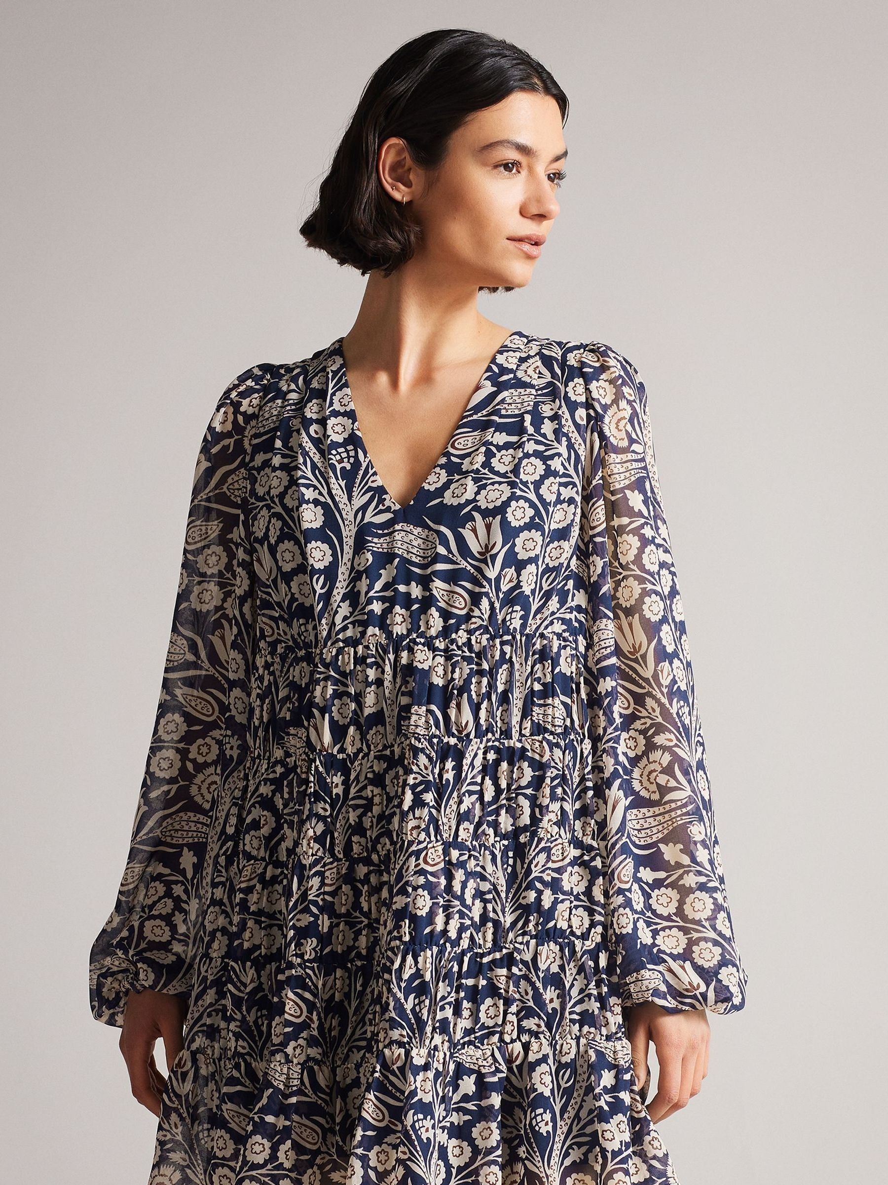 Buy Ted Baker Trissa Blue Tiered Swing Mini Dress from Next