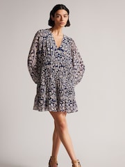 Синее платье мини свободного кроя Ted Baker Trissa - Изображение 2 из 4