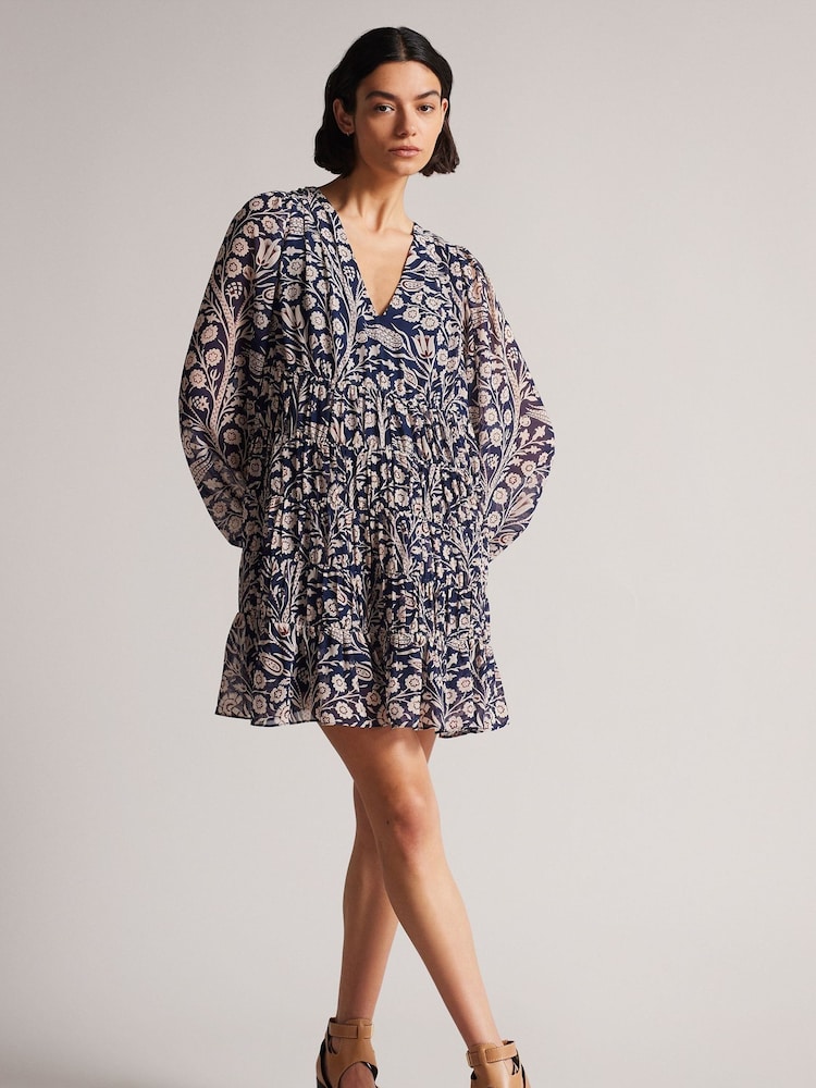 Синее платье мини свободного кроя Ted Baker Trissa - Изображение 2 из 4