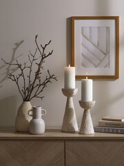 Natural Ecomix Pillar Candlestick Holder - Image 1 of 6