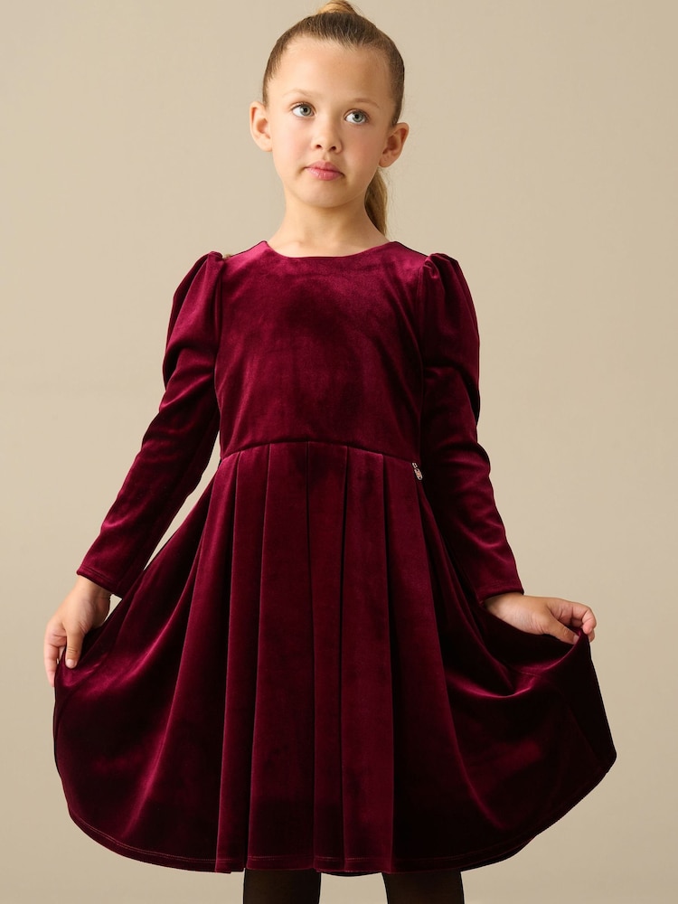 Angel & Rocket Red Grace Velvet Bow Back Dress - Image 1 of 4 Angel & Rocket Red Grace Velvet Bow Back Dress - Image 1 of 4