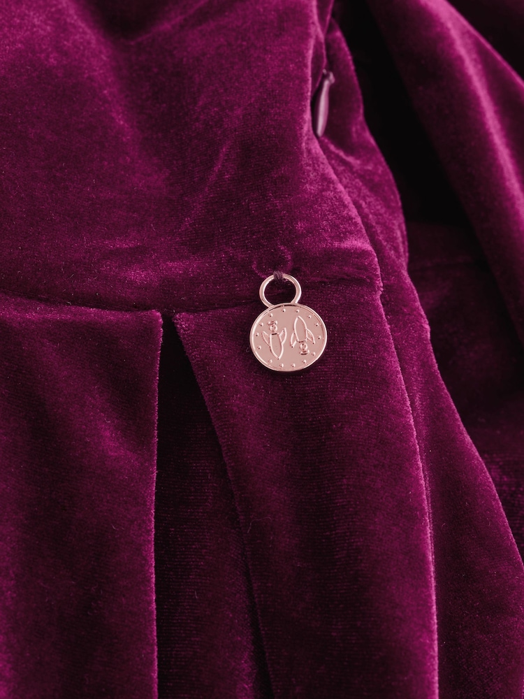 Angel & Rocket Red Grace Velvet Bow Back Dress - Image 10 of 10 Angel & Rocket Red Grace Velvet Bow Back Dress - Image 10 of 10